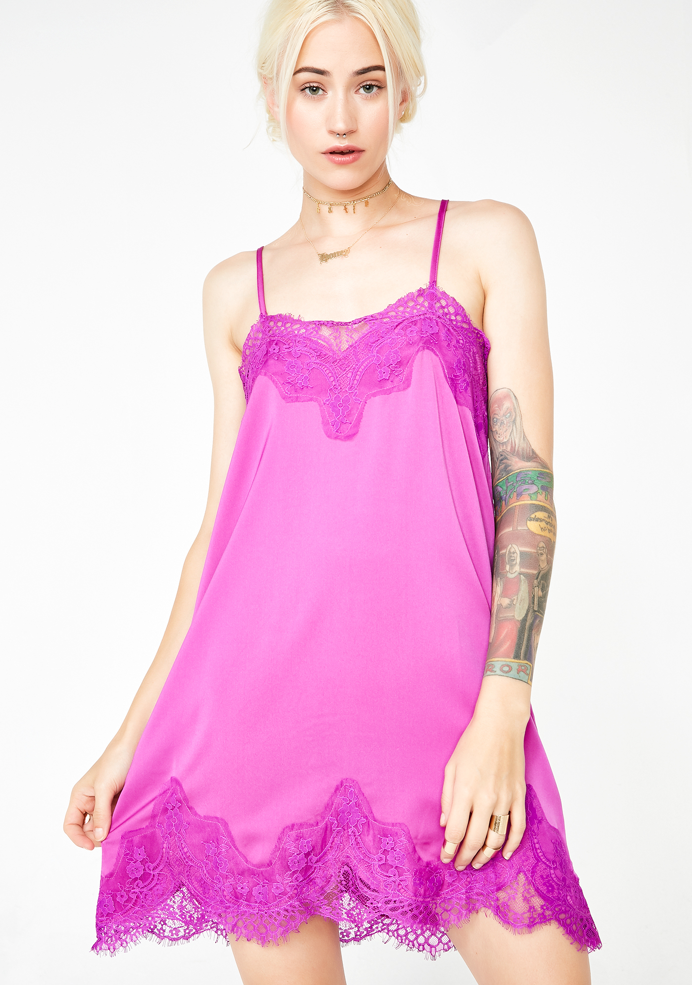 pink lace slip