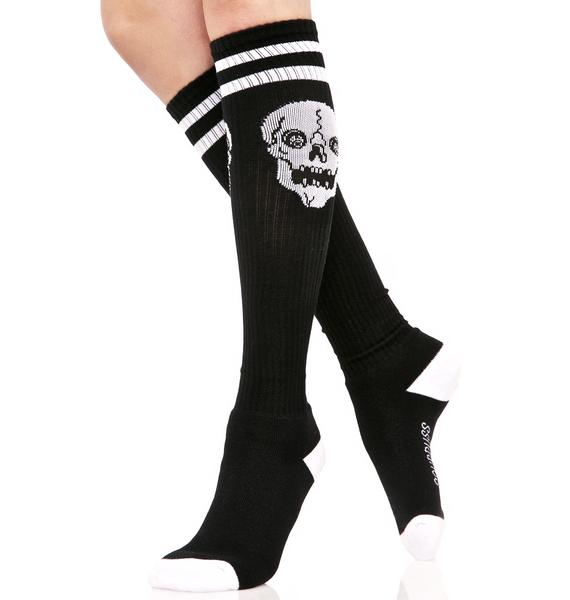 Sourpuss Clothing Skelly Knee High Socks | Dolls Kill