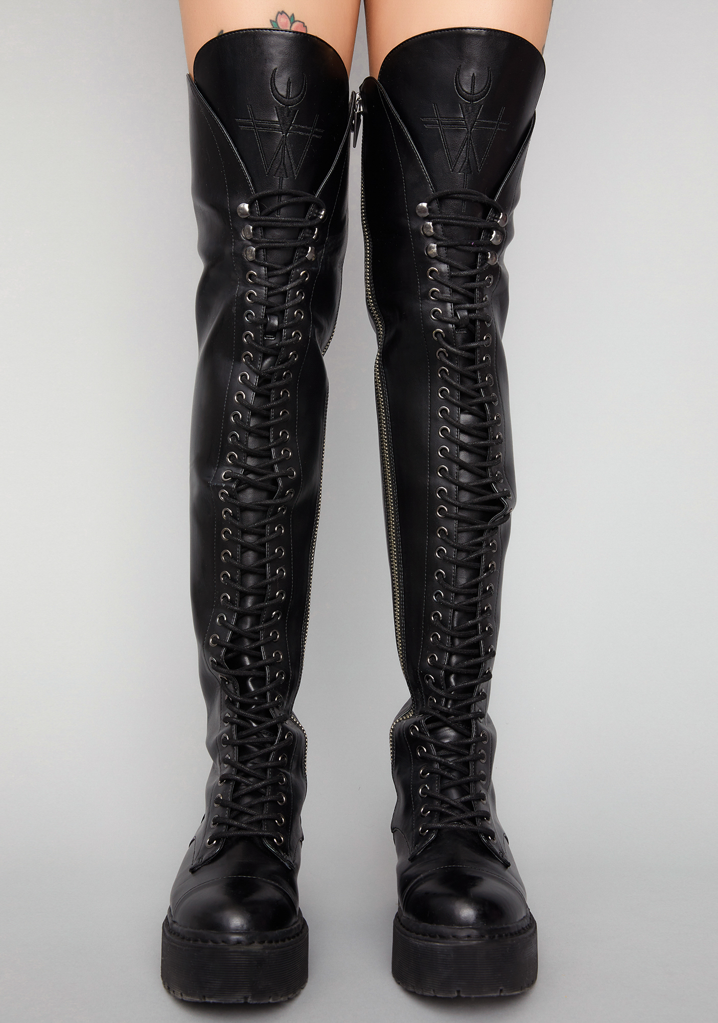 Widow Memento Mori Thigh High Boots Dolls Kill