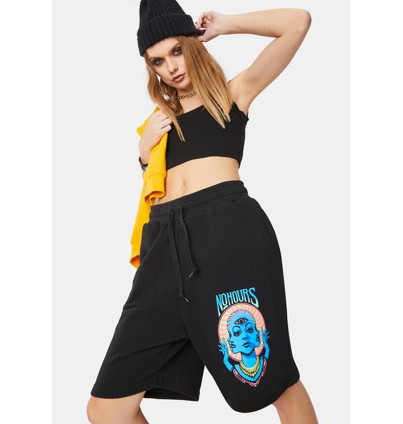 graphic sweat shorts womens