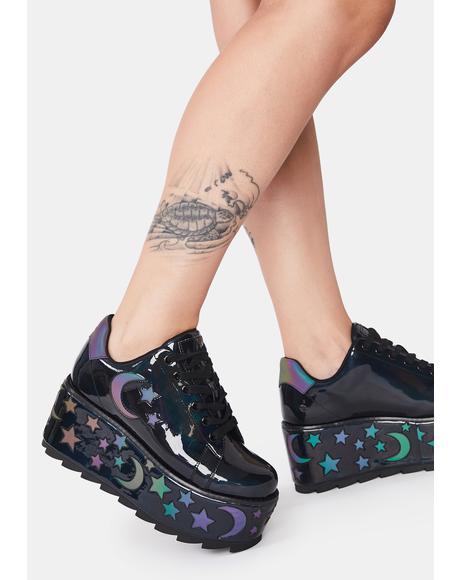 rainbow rebellion platform sneakers