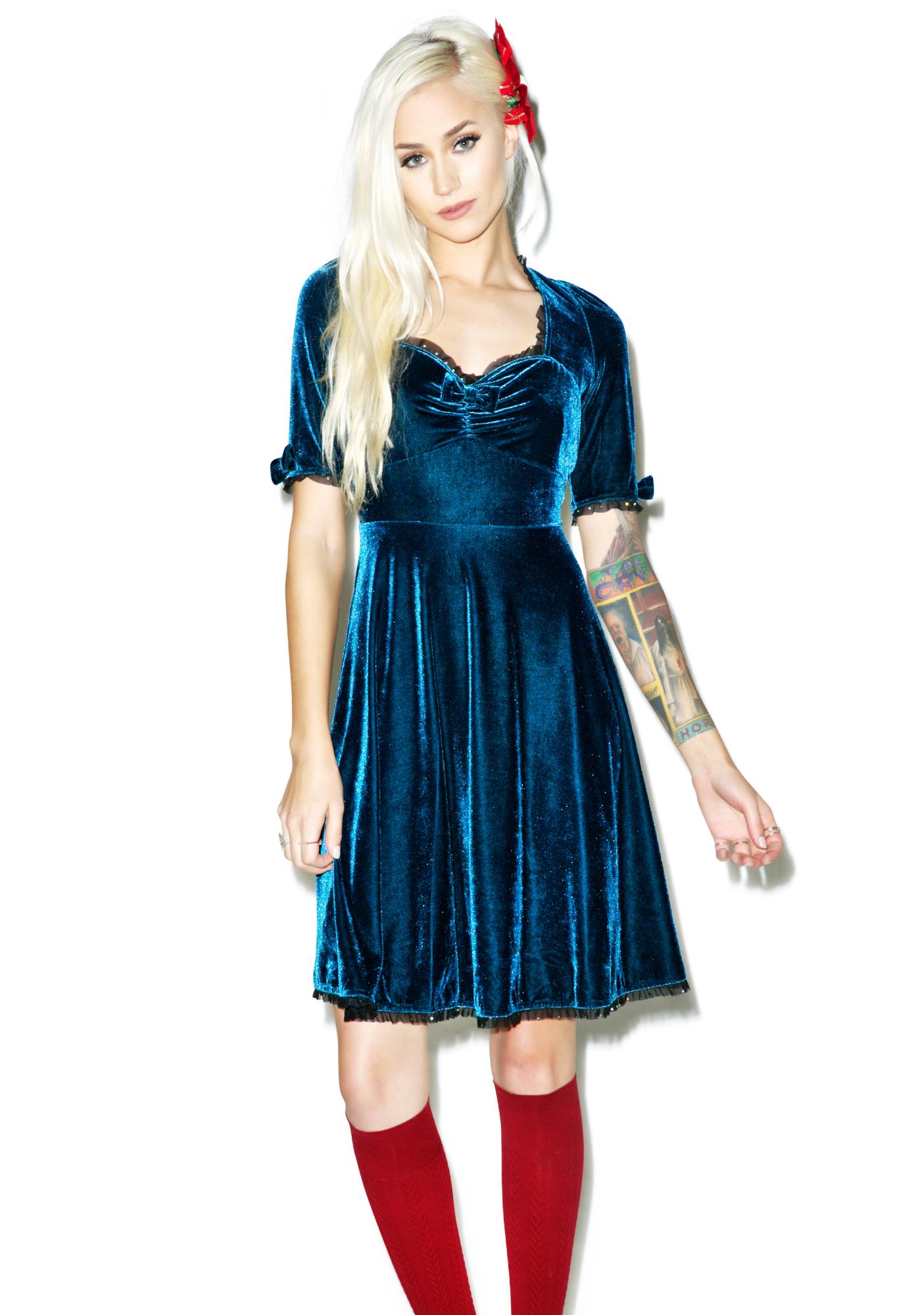 Sourpuss Clothing Velvet Vivienne Dress | Dolls Kill