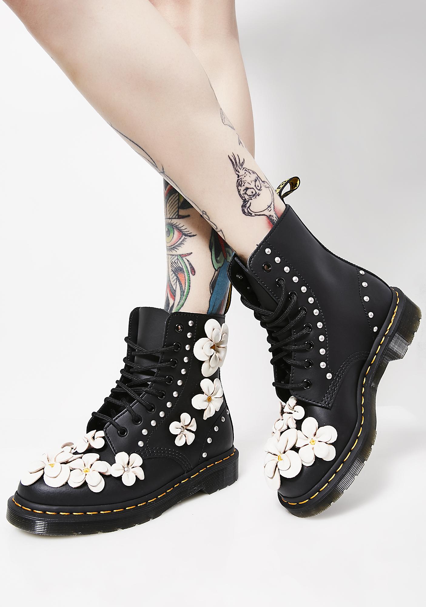 dr marten flower boots