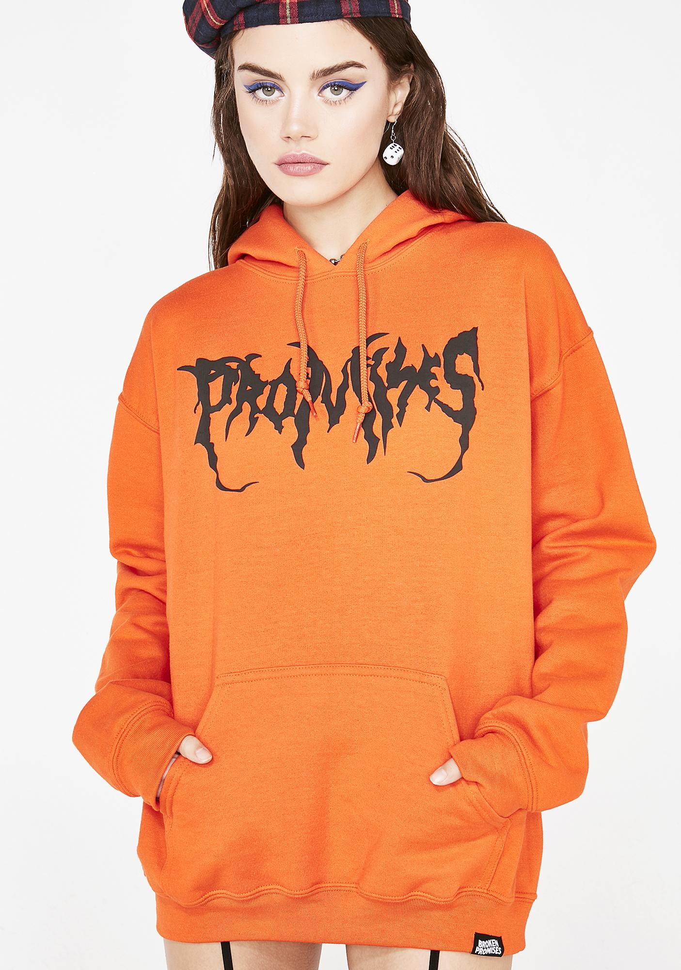 broke orange hoodie