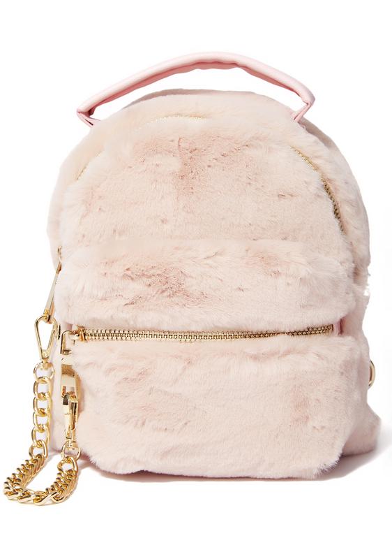 pink fur backpack