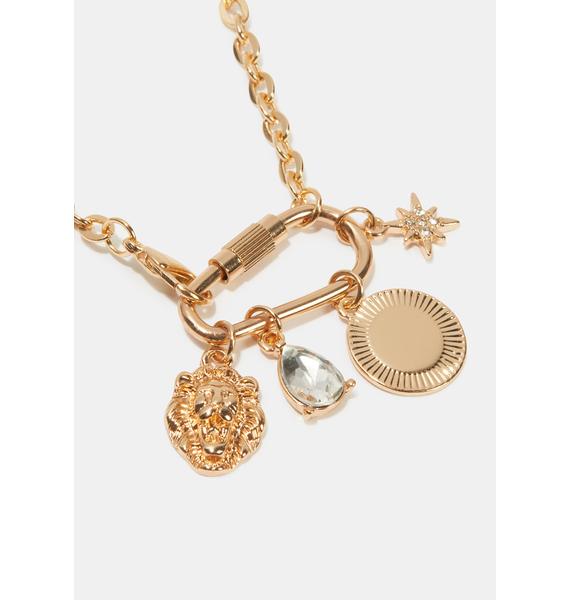 Carabiner Clip Chain Necklace Gold Dolls Kill