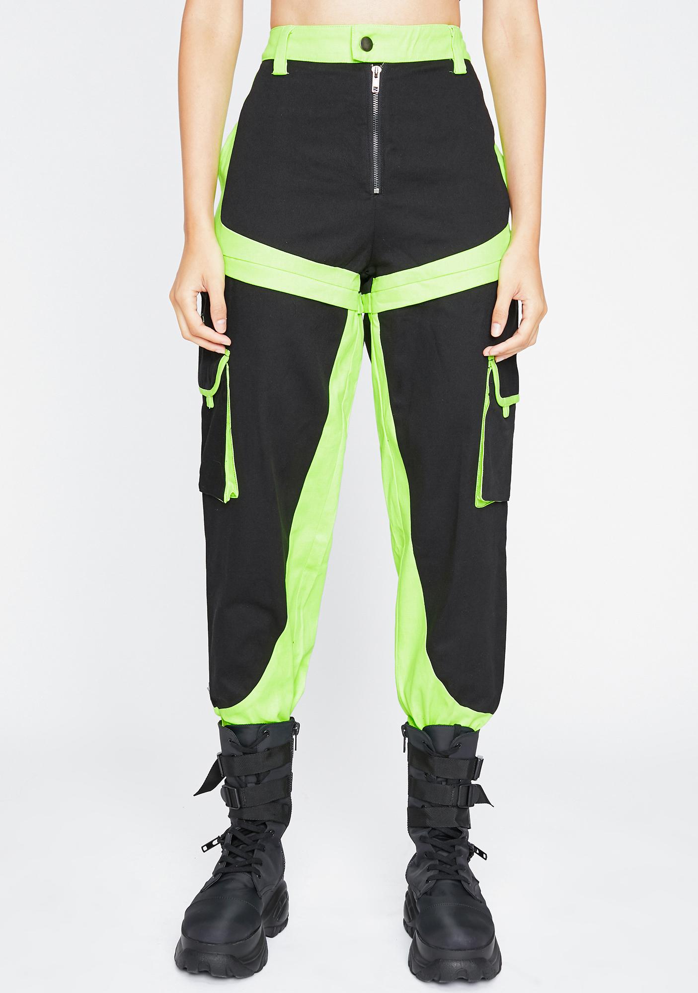 neon green cargo pants