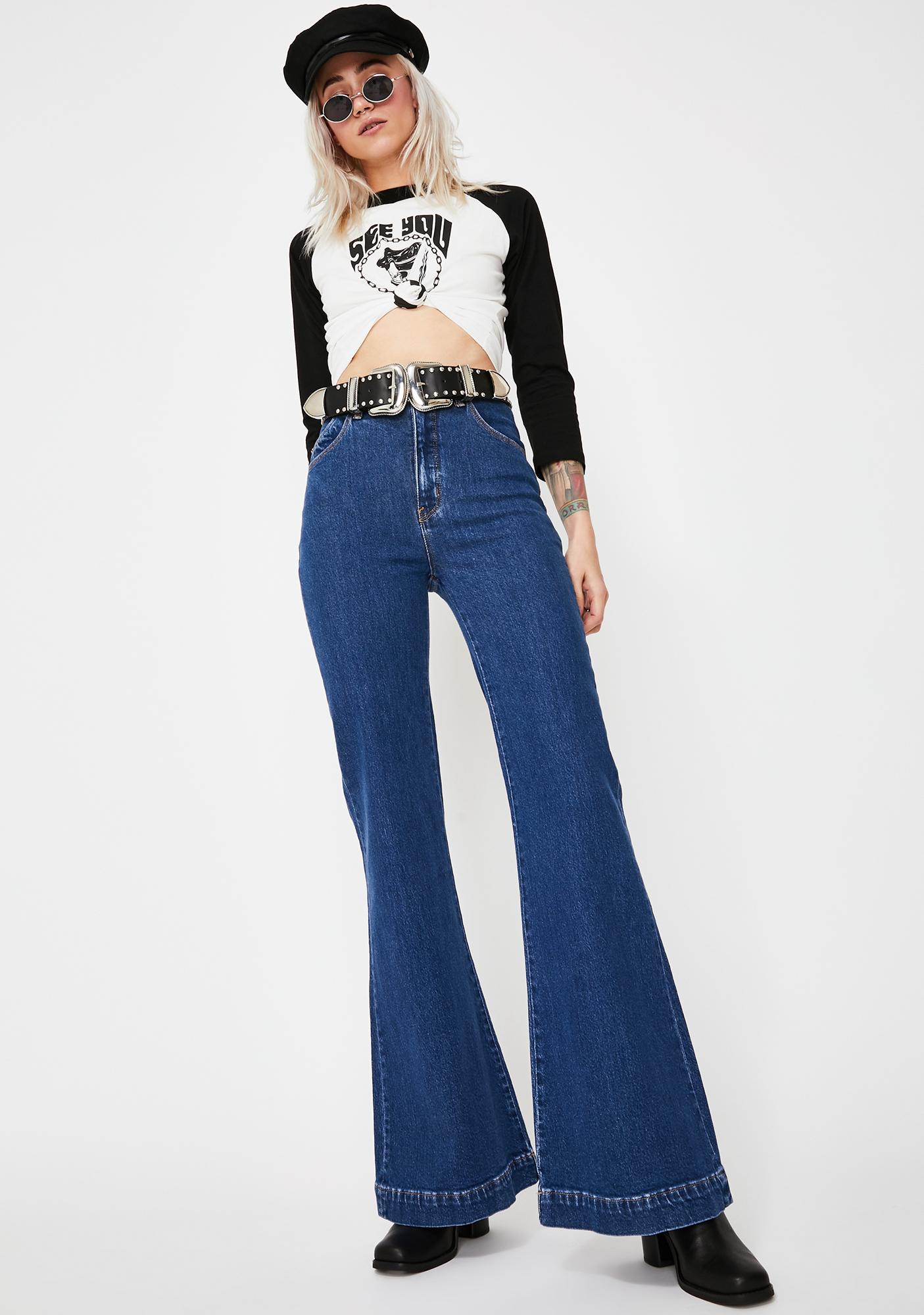 rollas flared jeans