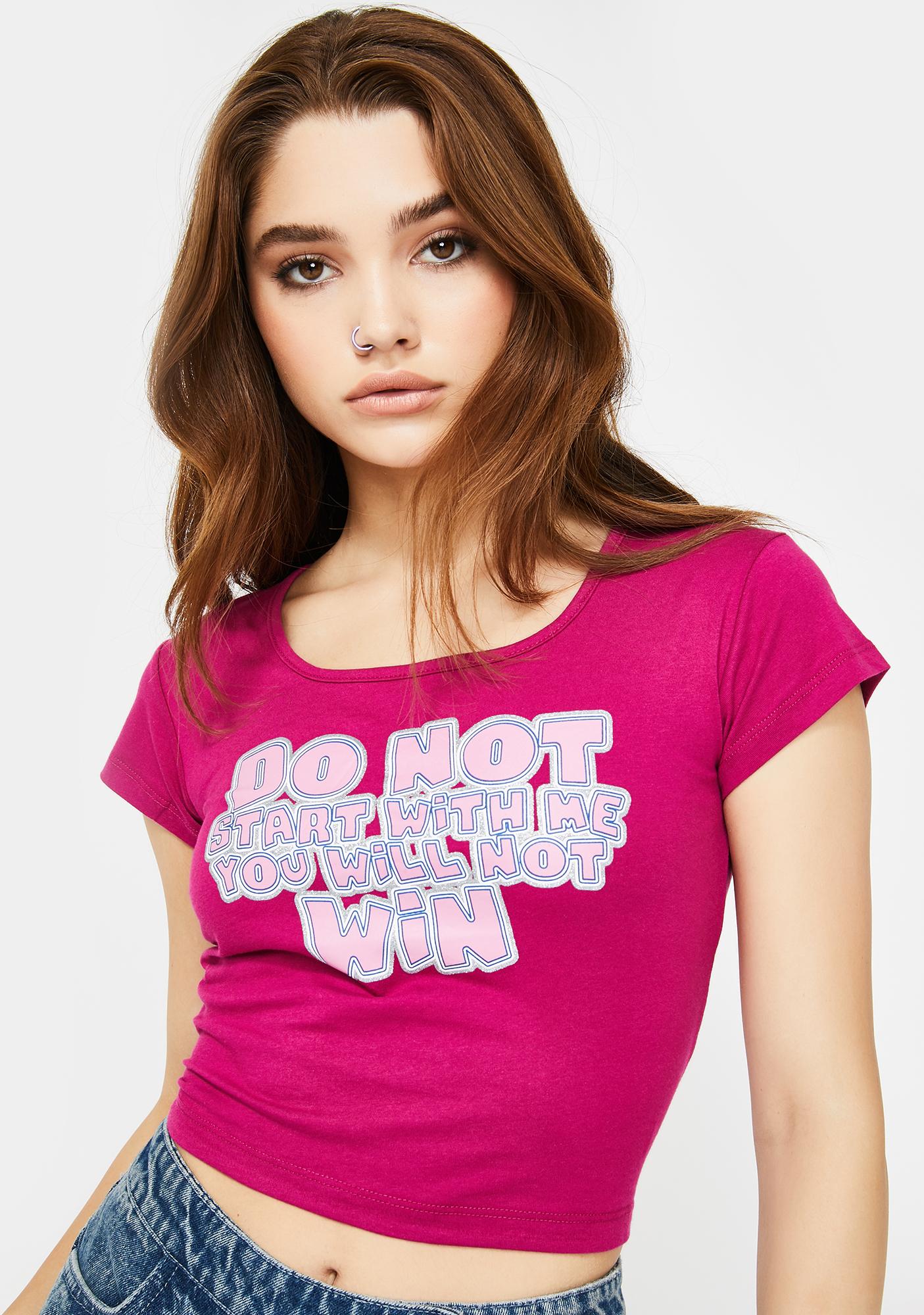 Delias Graphic Baby Tee T-shirt Red | Dolls Kill