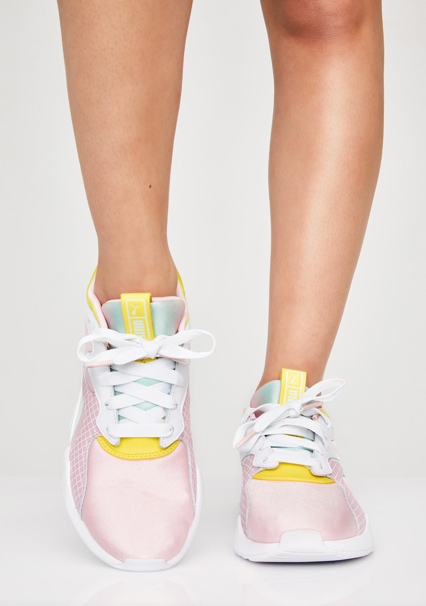 puma x barbie nova 9's block multi color sneakers