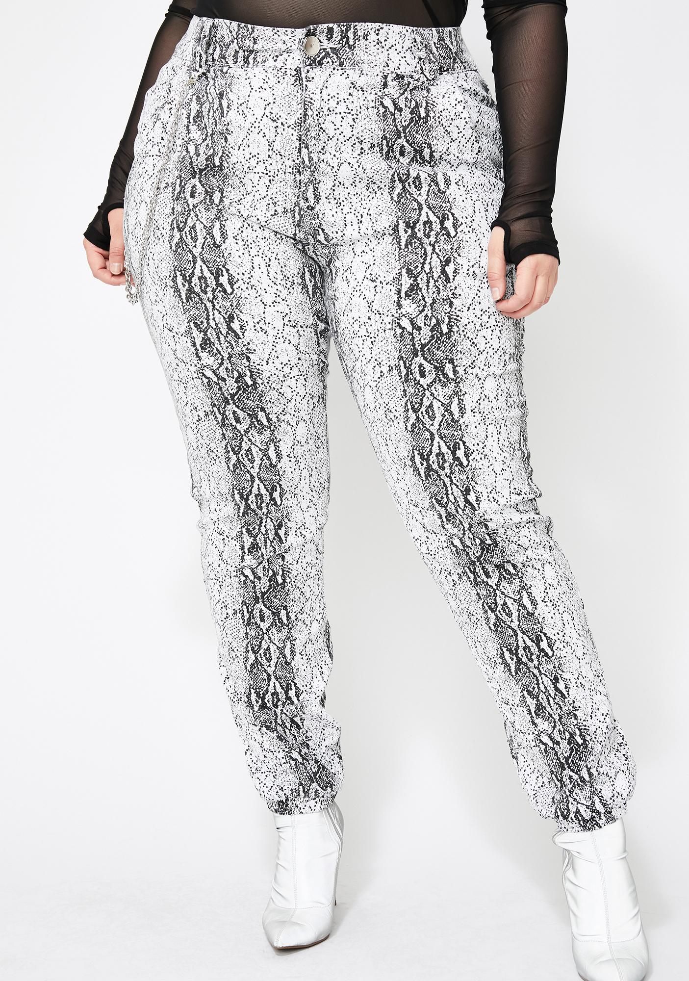 plus size snakeskin pants