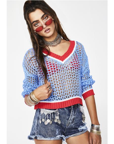 Posh Spice Open Knit Sweater