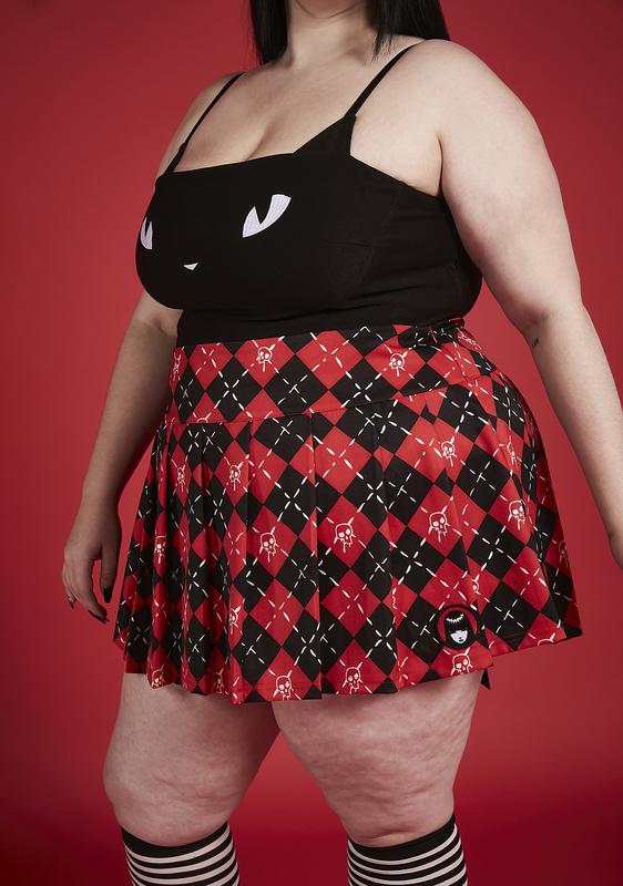 plus size red mini skirt