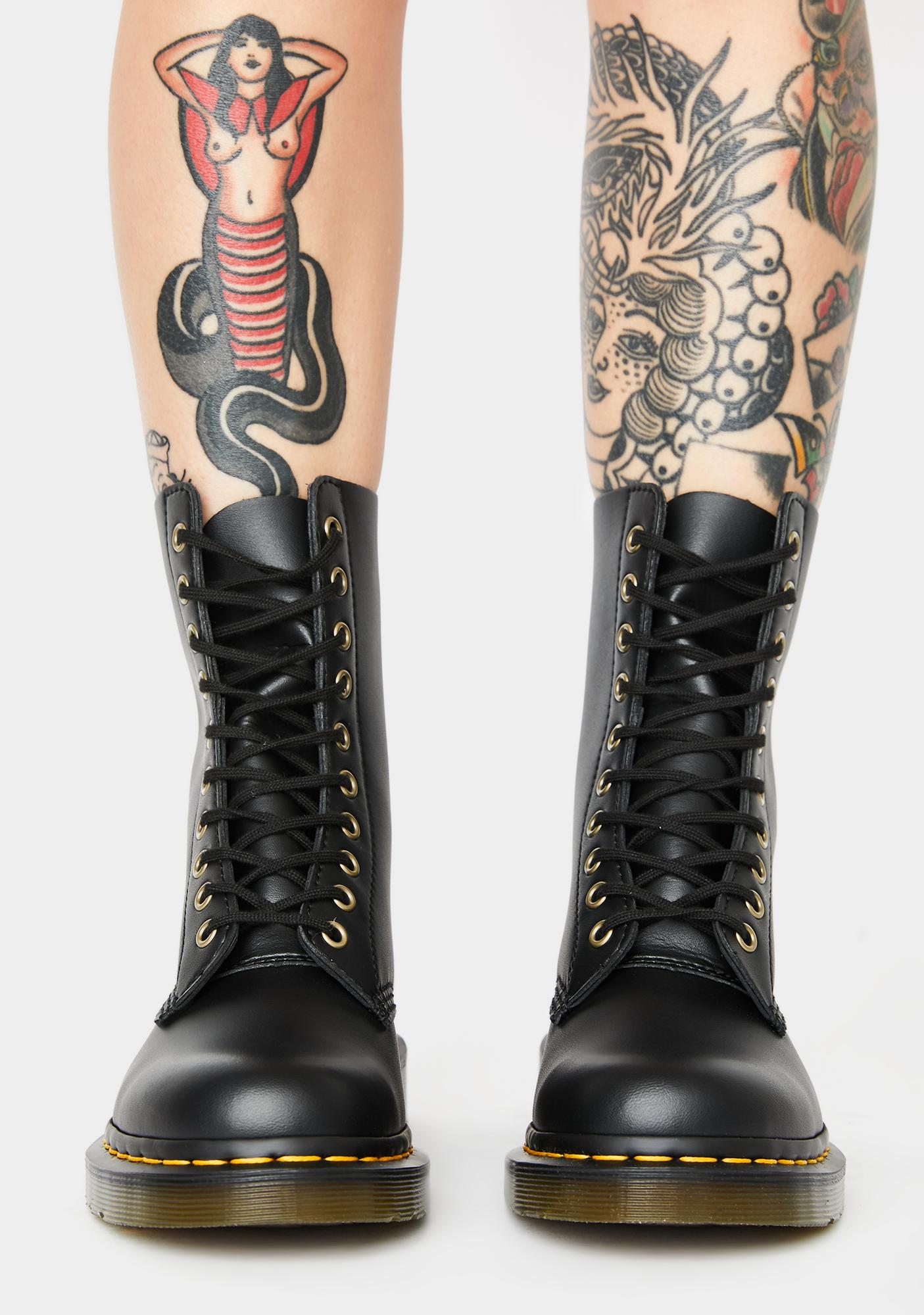 vegan calf length boots