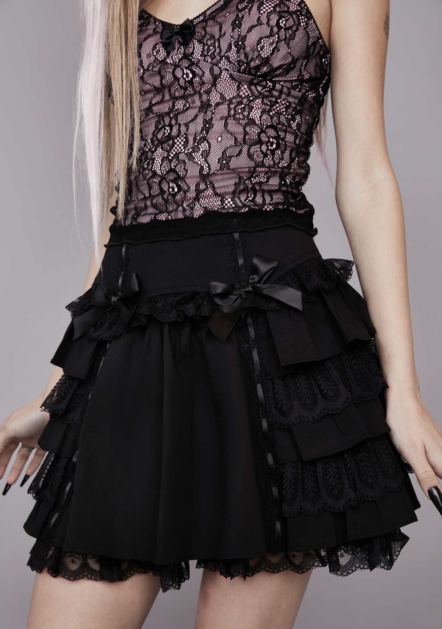 Savage Thoughts Tiered Lace Skirt