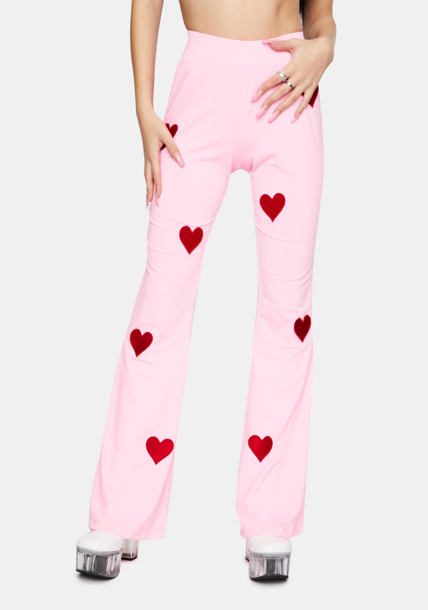 baby pink flare pants