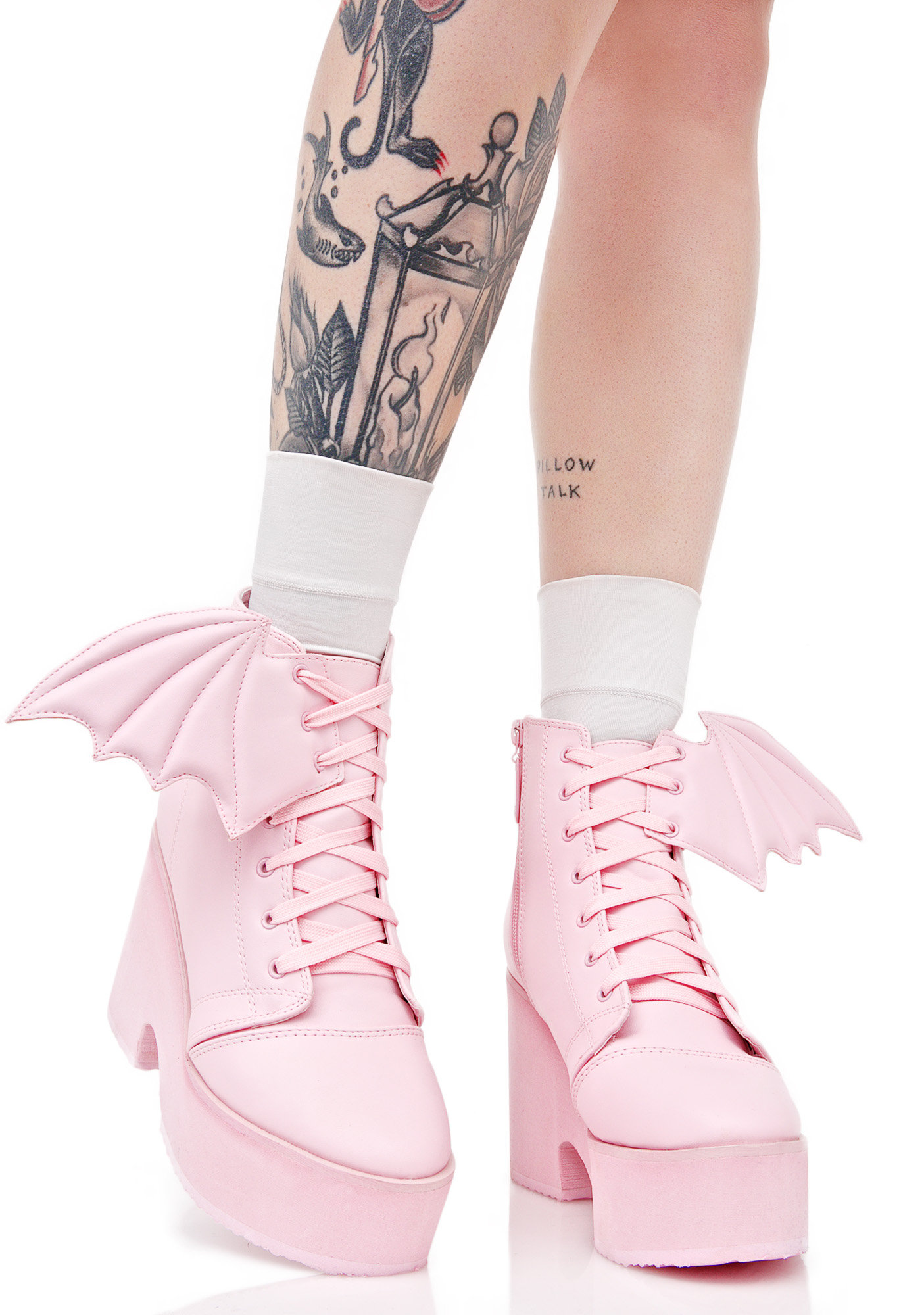bat wing platform boots