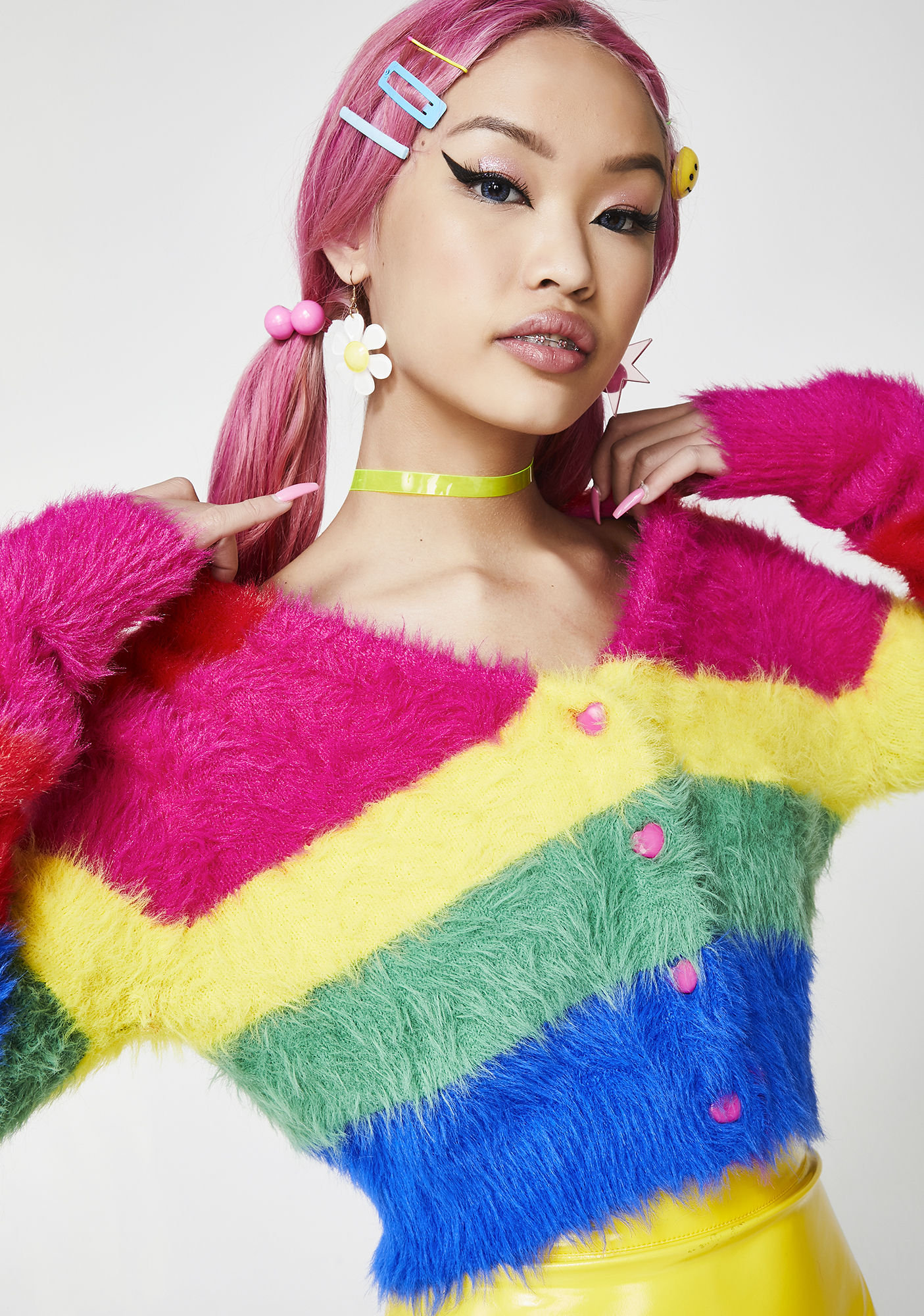 dolls kill rainbow cardigan