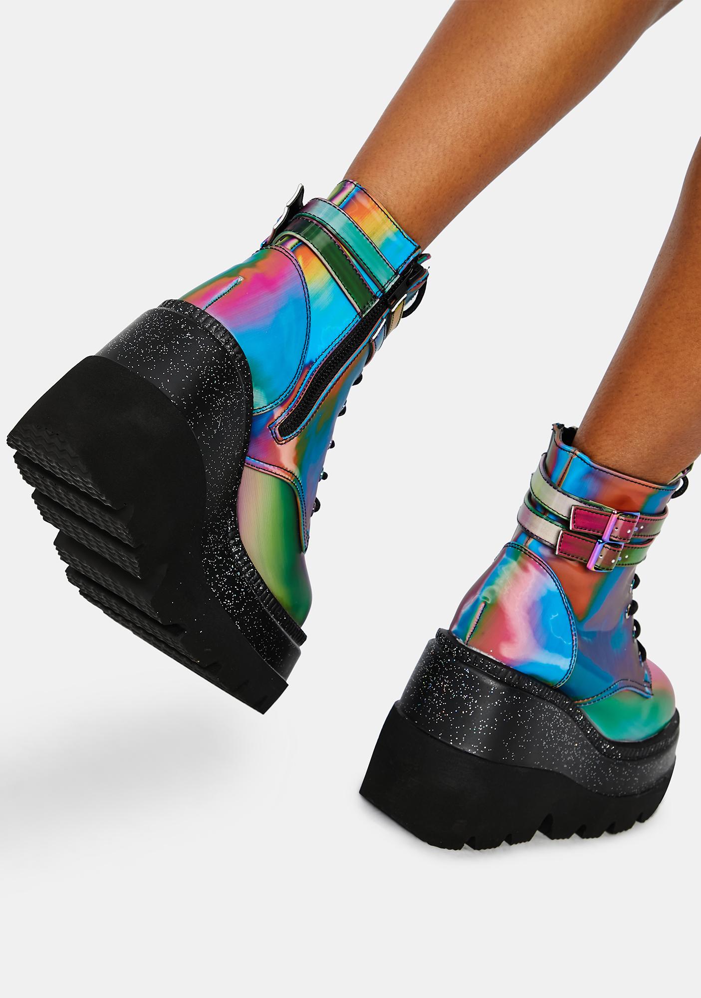 demonia shoes rainbow