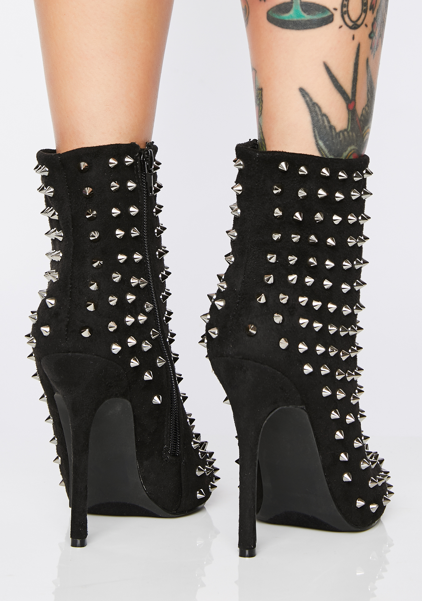 spiked heel booties