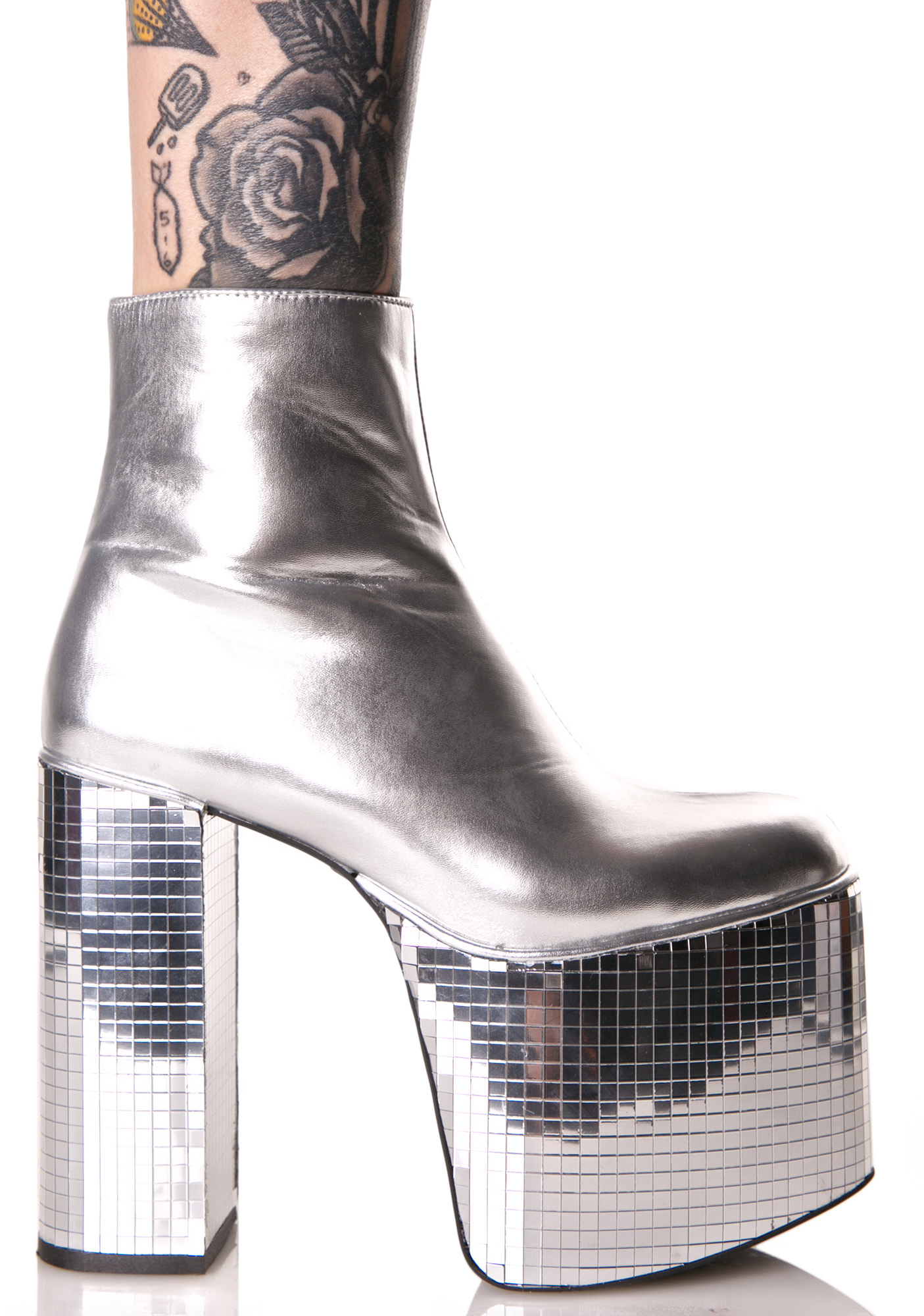 silver disco boots