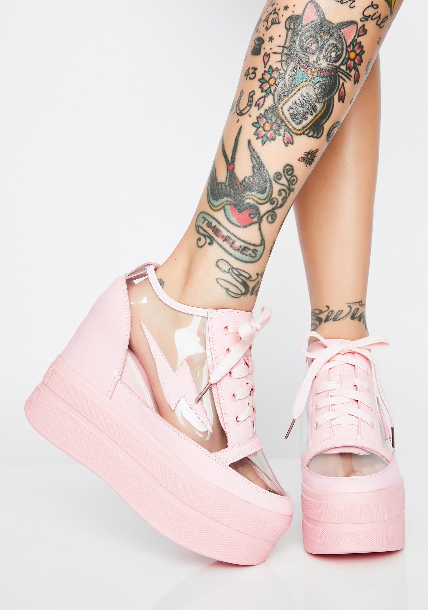 Clear PVC Pink Platform Sneakers 