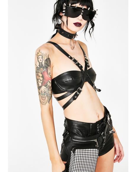 Cruel Ambition Vegan Leather Bra