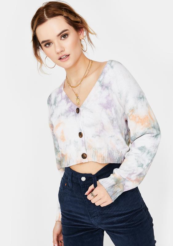 green tie dye cardigan