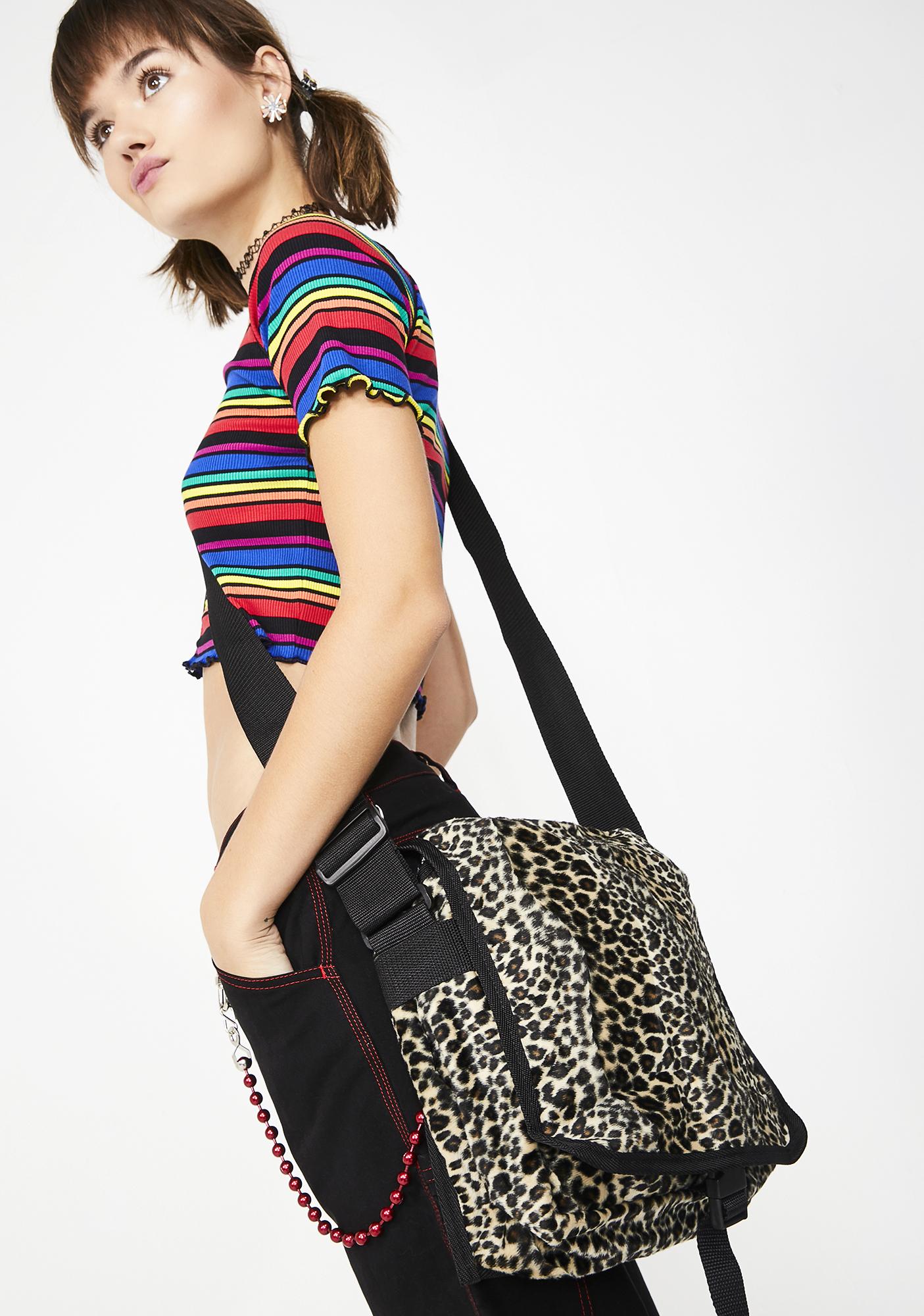 leopard messenger bag
