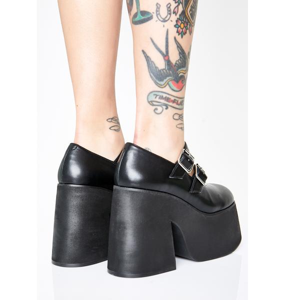 Delias Dolls kill Platform Mary Janes Double Strap Black Dolls Kill