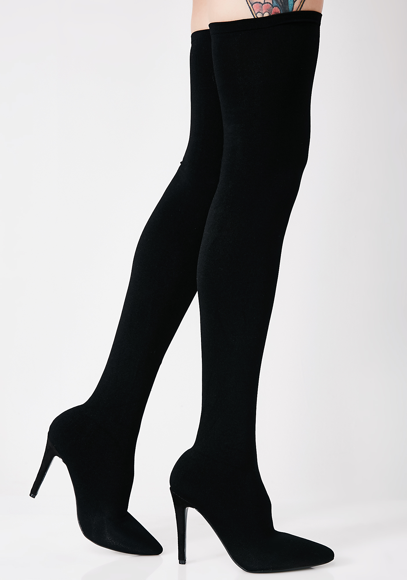 thigh high stocking boots