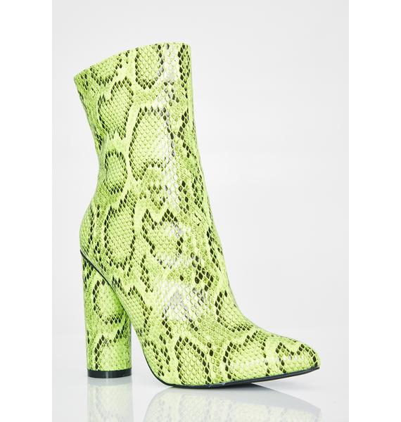 Lime green snakeskin boots Clearance