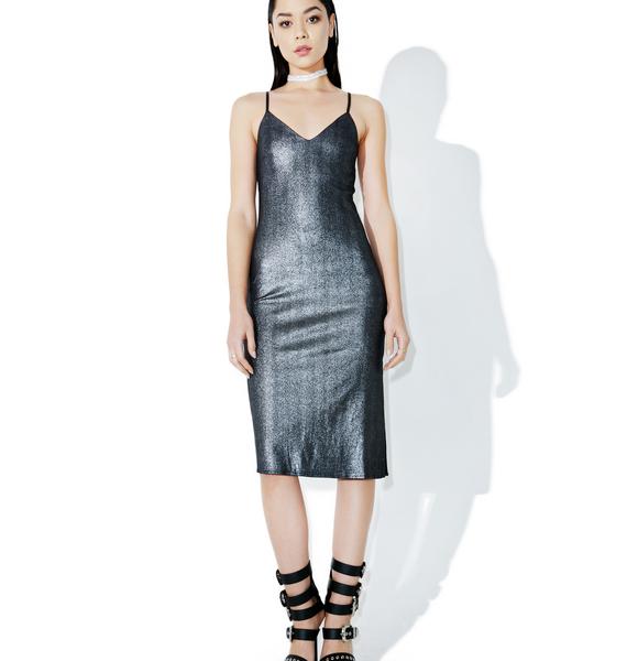 Gunmetal Blitz Slip Dress Dolls Kill