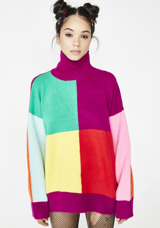 colorblock turtleneck