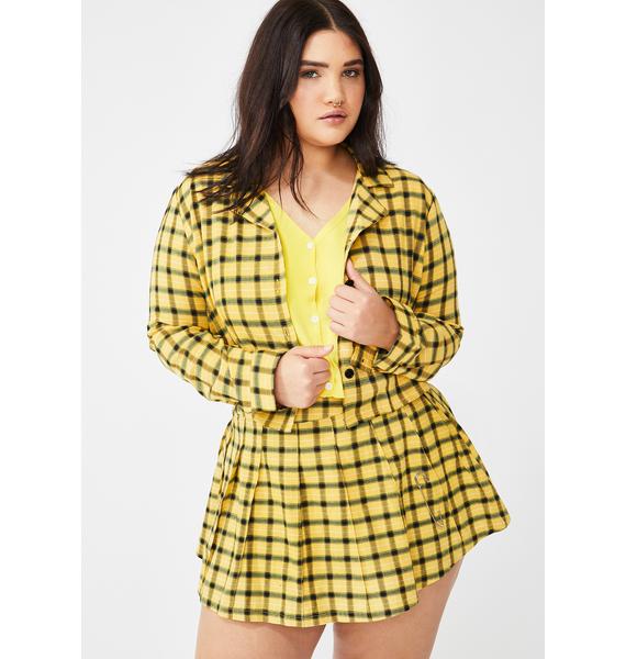 Plus Size Yellow Clueless Cher Plaid Costume Set Dolls Kill