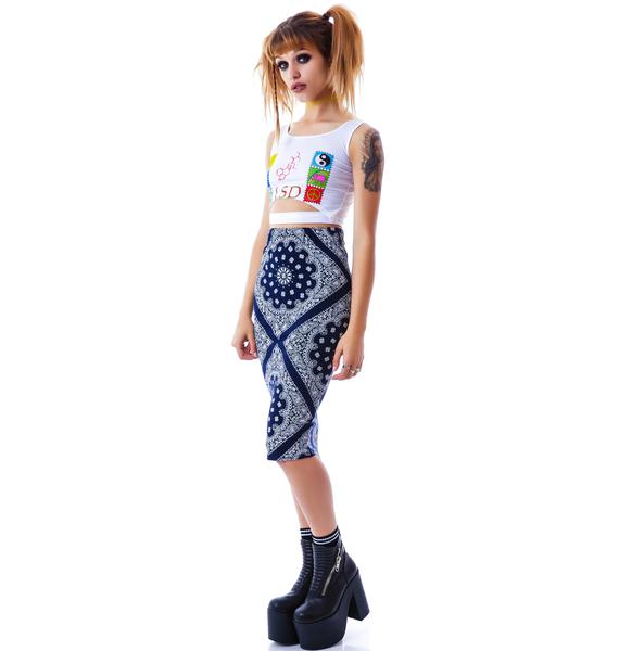 Compton Bandana Midi Skirt Dolls Kill