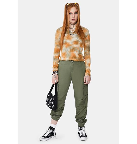 dickies slash pocket black cargo jogger pants