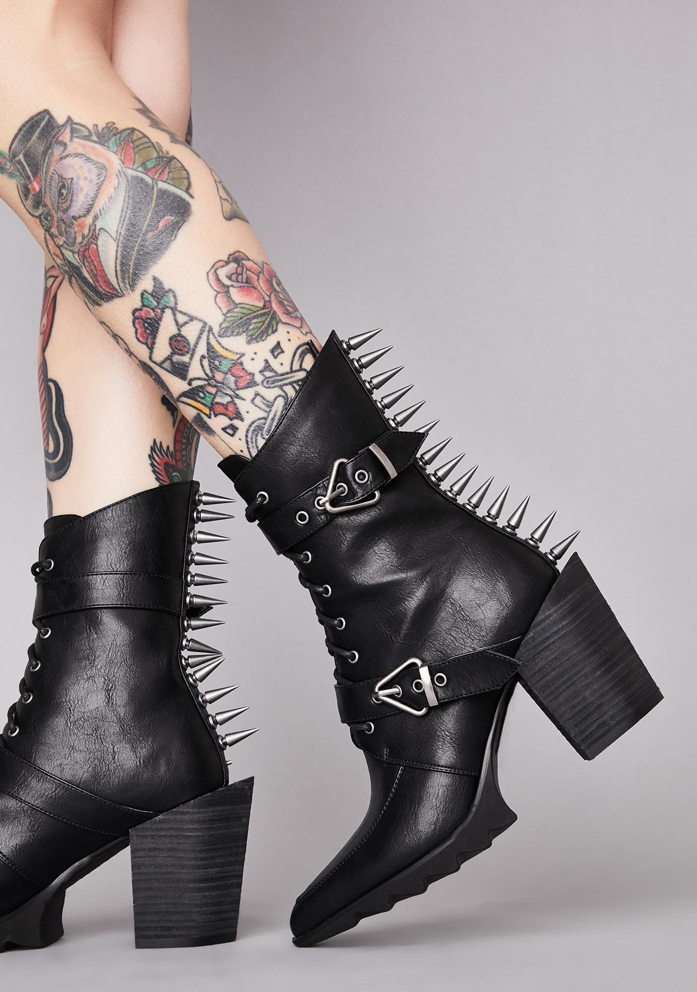 spiked goth boots