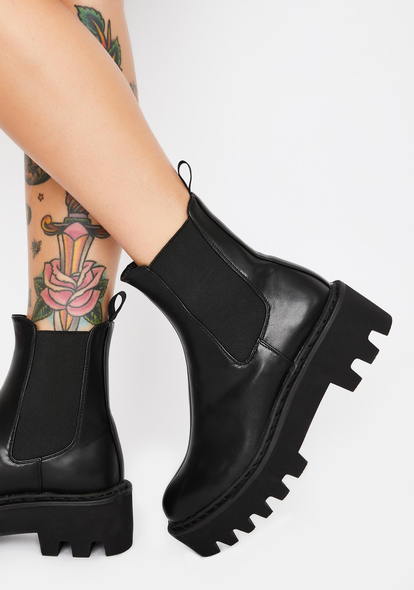 leather platform chelsea boots