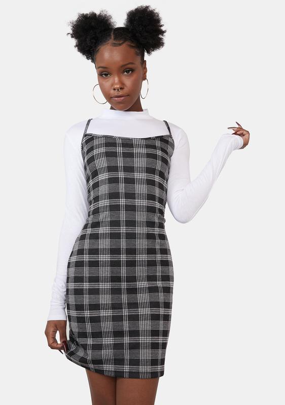 pink plaid bodycon dress