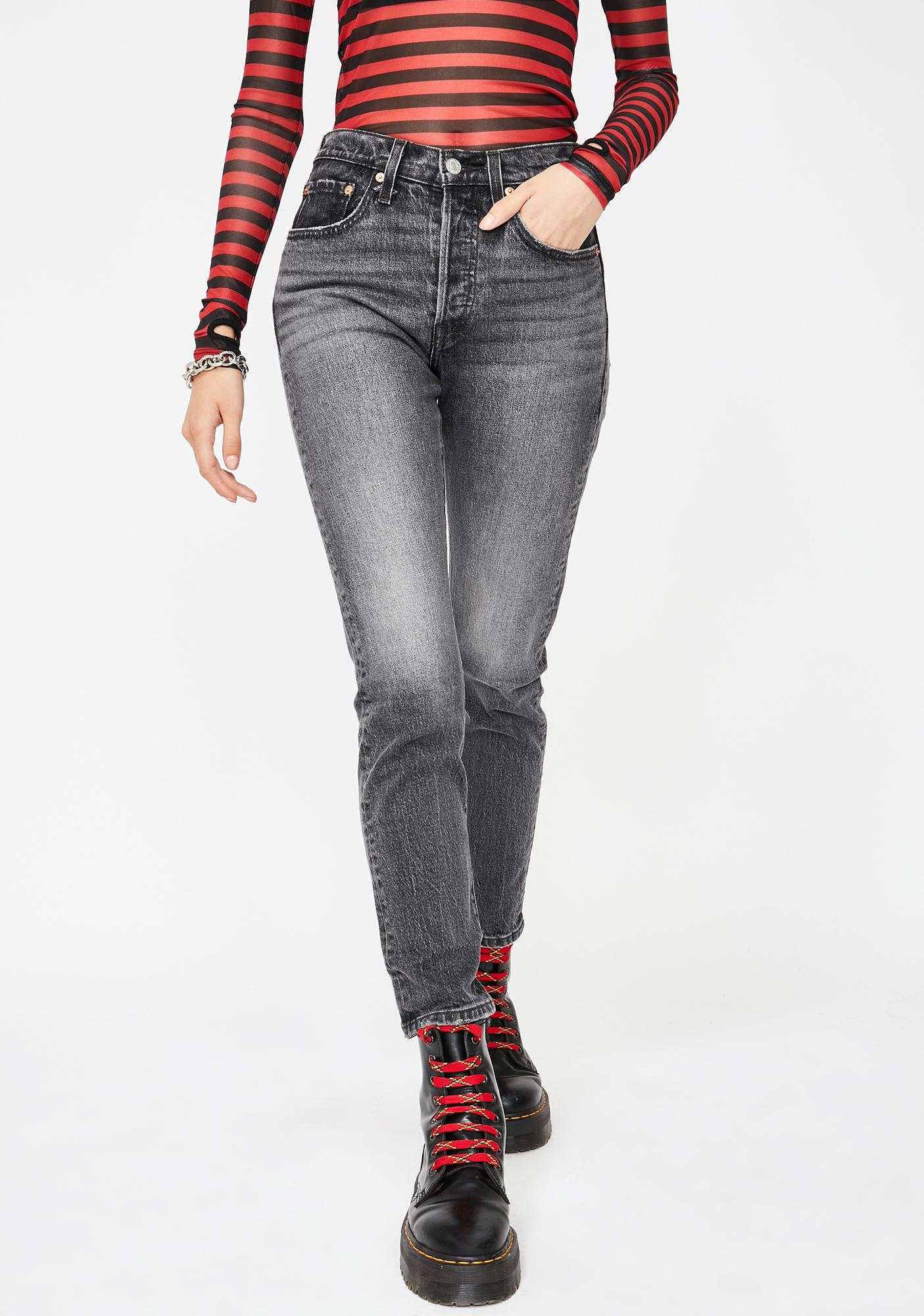 levi's 501 skinny jeans coal black