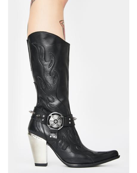 thigh high cowboy boots white