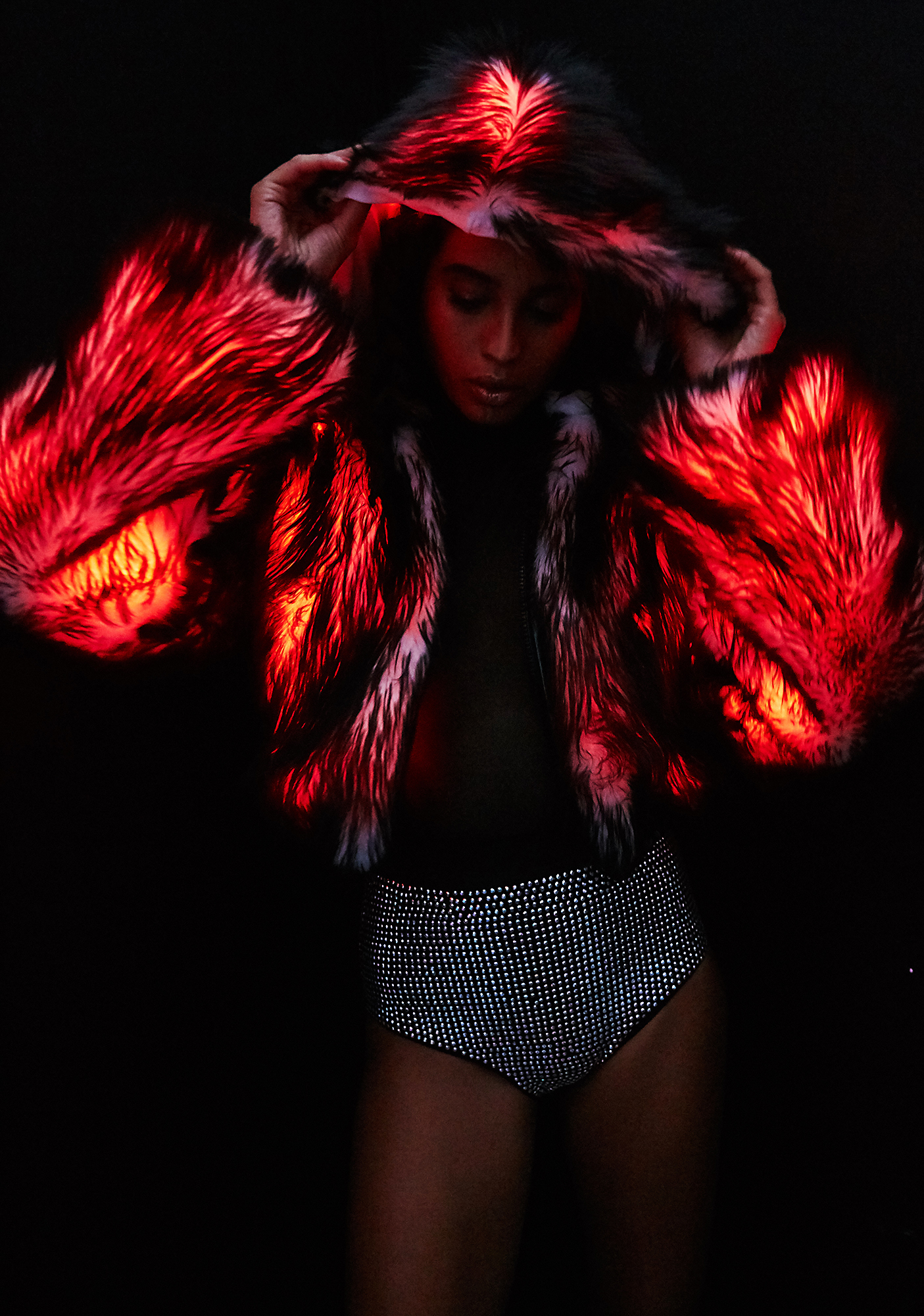 light up fuzzy jacket