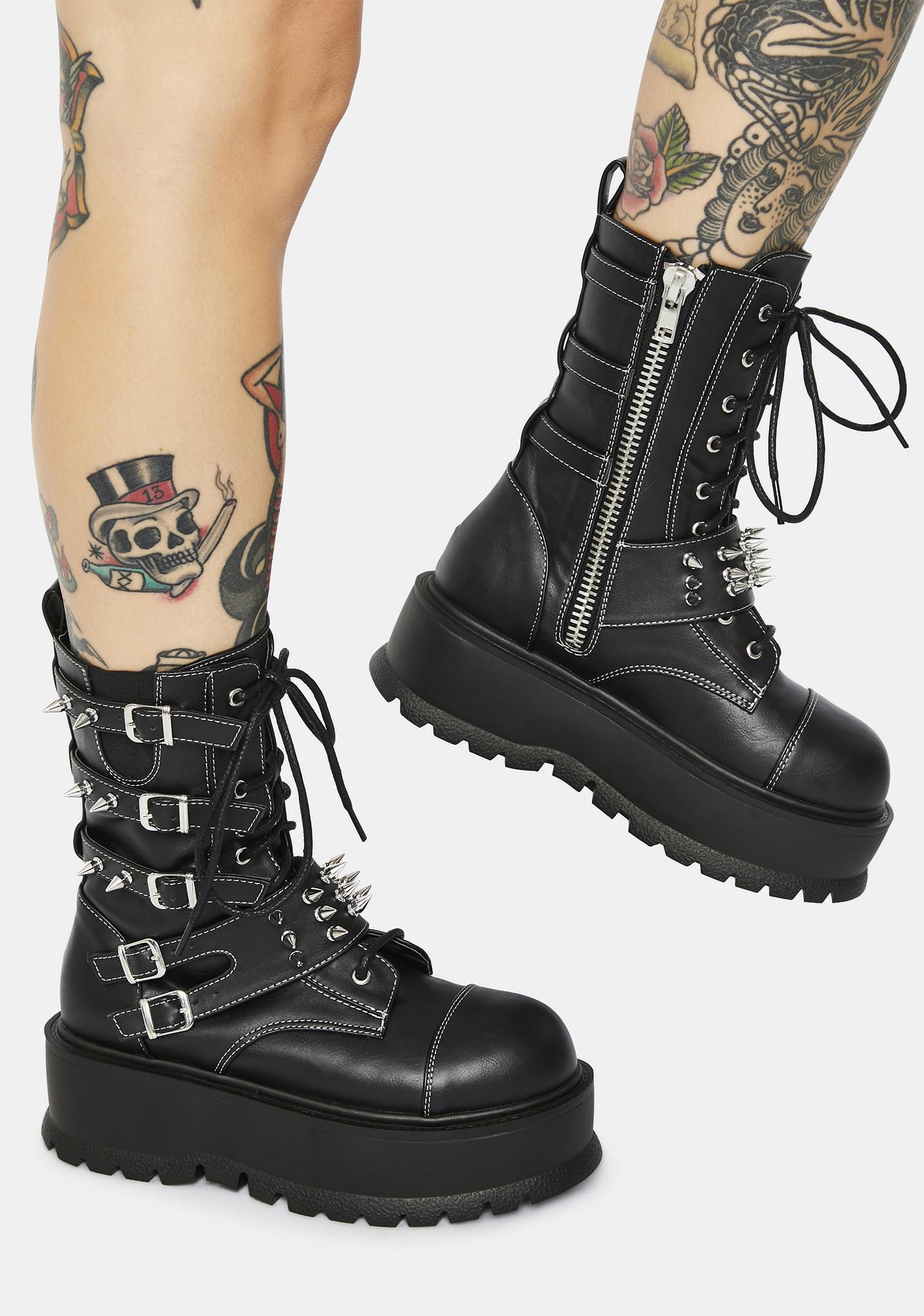 demonia spiked boots