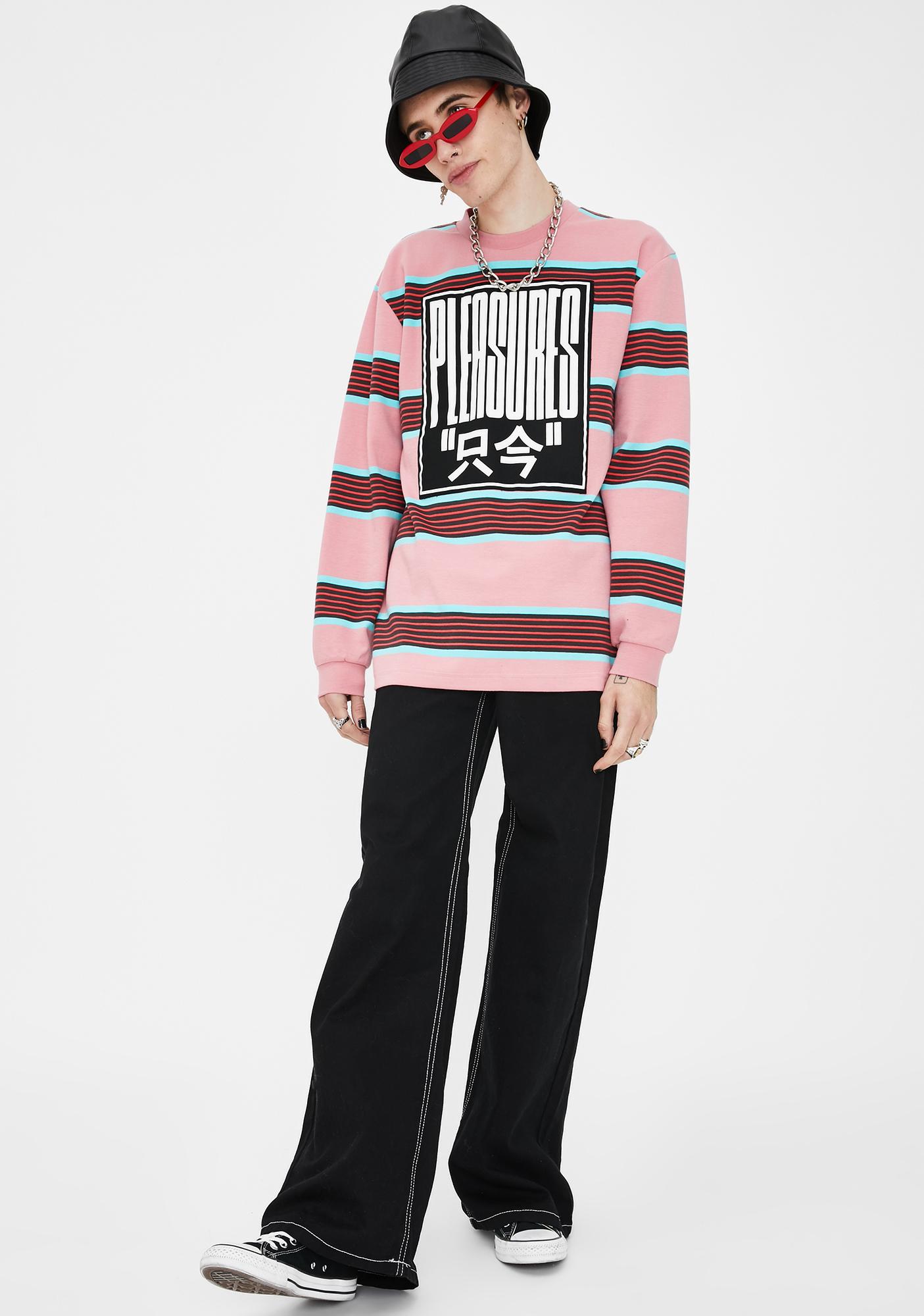 pleasures chainsmoker striped shirt