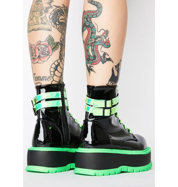 demonia patent boots