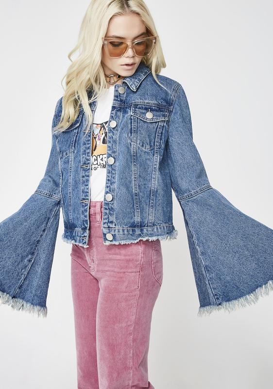 bell sleeve jean jacket
