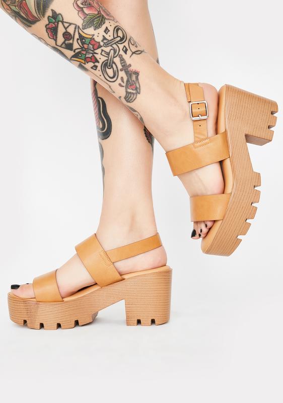 brown chunky sandals