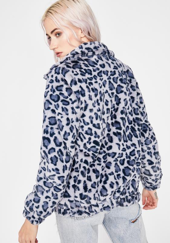 blue leopard coat
