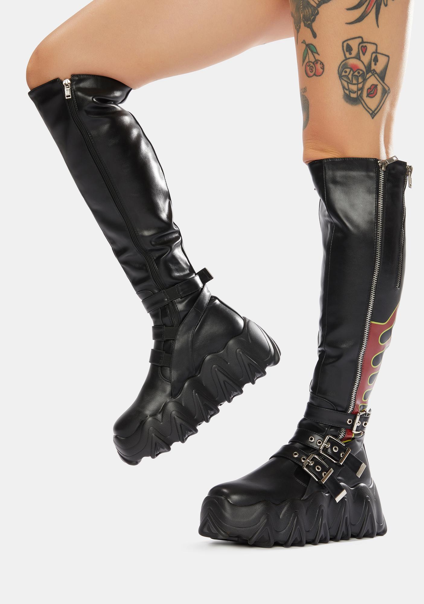 lamoda platform knee high boots
